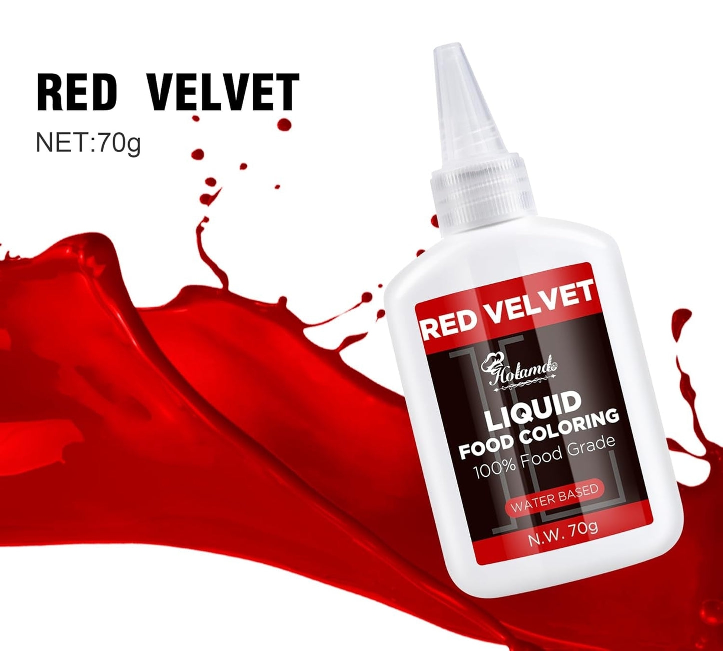 Colorante alimentare liquido, set colorante alimentare Red Velvet per torte da forno, amaretti, biscotti, colorante alimentare per decorare torte, liquido per colorare bevande (70 g x 3)