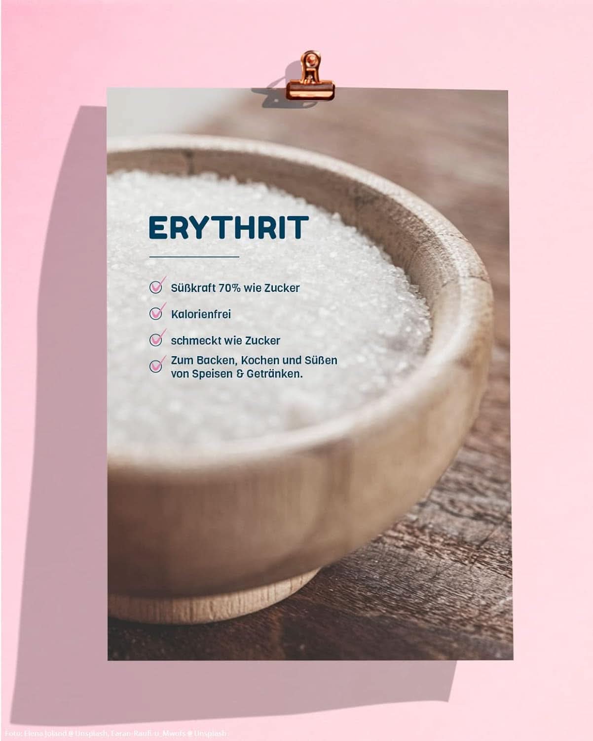 No Sugar, Eritritolo naturale senza calorie, utilizzabile come sostituto dello zucchero, 4,5 Kg Dolcificanti Naty Shop