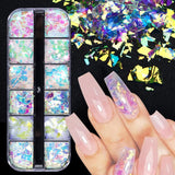JMEOWIO Glitter per unghie 12 griglie Sirena Decorazione per unghie Accessori per unghie Design per unghie