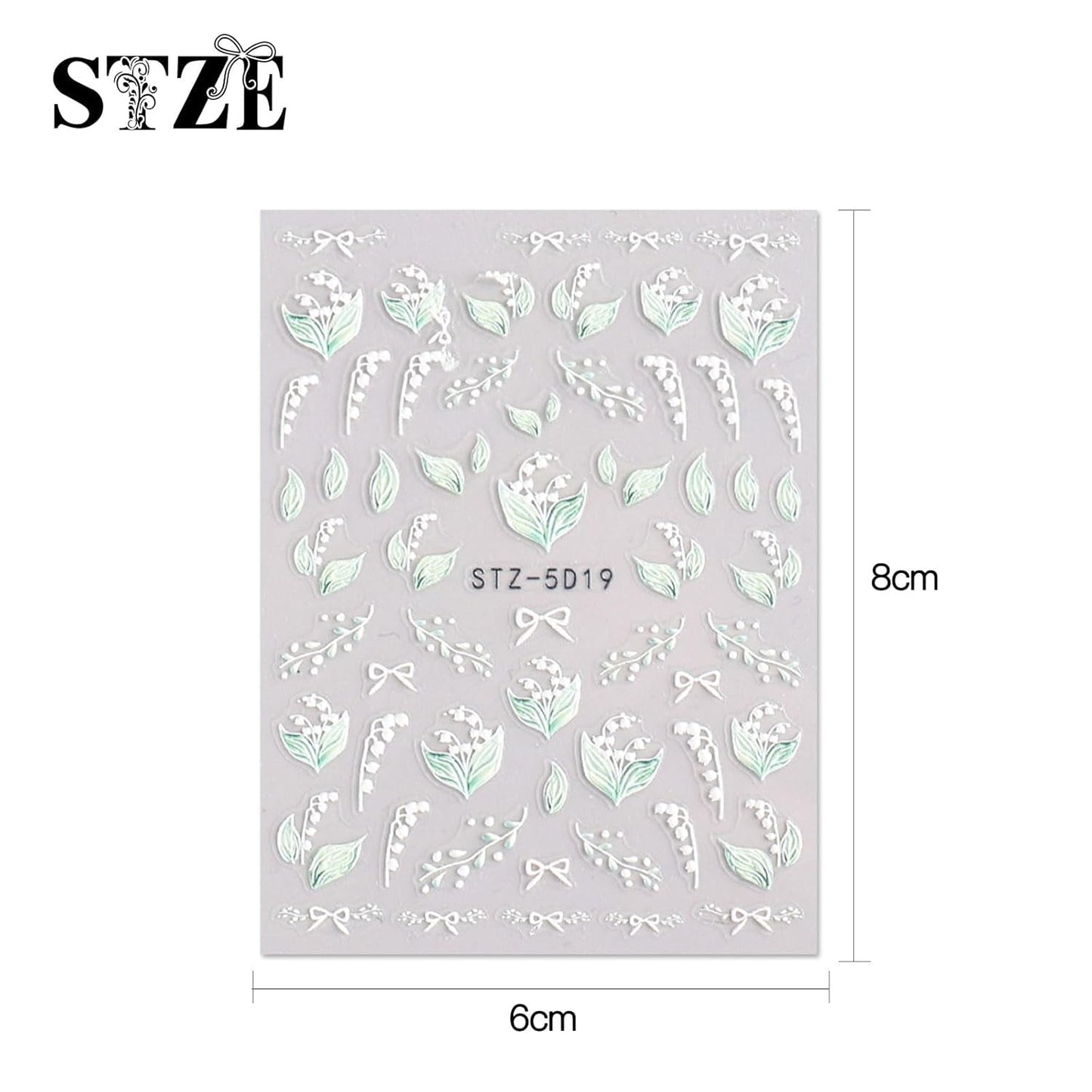 JMEOWIO 3D Nagelsticker Frühling Blume Nail Art Sticker Selbstklebend Nagelaufkleber 5D Stereoscopic Buntes Sommer Blumen Dekoration Nageldesign Zubehör 4 Blatt