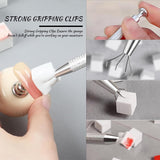 Eiito 100 Stück Weiche Nagelschwämme Für Ombre, Mit 2 Greifstift, Aura-Maniküre-Nailkunst-Werkzeuge (Argento + Oro)