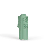 Anello da dentizione per bambini in gomma naturale organica, gomma da massaggio, morbida e senza BPA, favorisce la motricità fine, design a forma di dinosauro (639-V1) Spazzolino da denti in gomma naturale