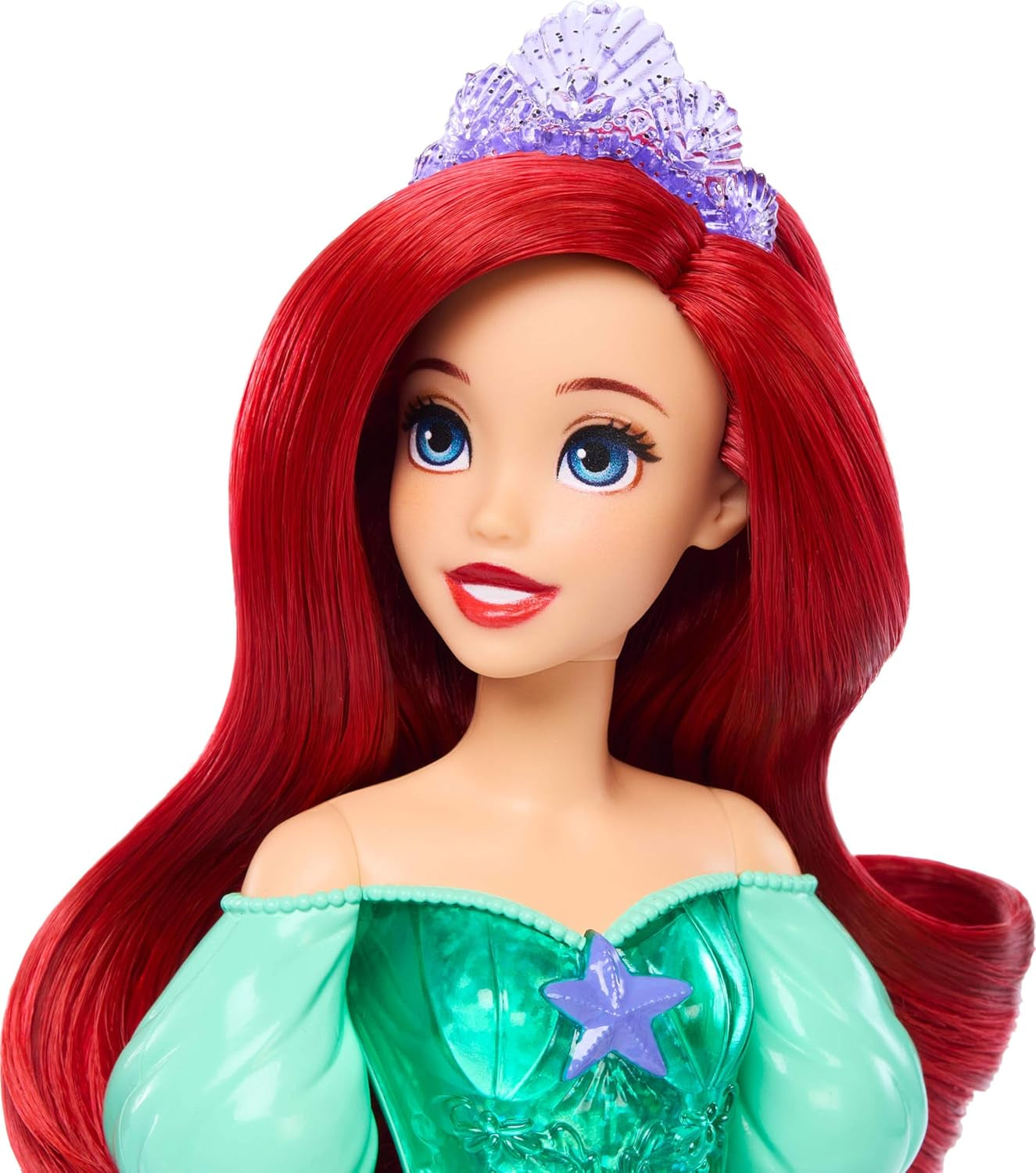 Mattel Disney Princess Ariel bambola, capelli lunghi, posizionabili, scarpe e fascia staccabili, regali Disney, giocattolo per bambini dai 3 anni in su, HLW10