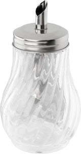 Distributore di zucchero FMprofessional FLEURETTE da 280 ml, contenitore in vetro, contenitore per un facile dosaggio, contenitore per varie occasioni, contenitore di alta qualità (colore: argento), quantità: 1 pezzo