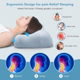 Royalisneeo Cuscino di bellezza per dolori alla schiena, allo stomaco e ai fianchi Cuscino per dolori al collo e alle spalle Cuscino in memory foam antirughe e antietà Blu (Standard) Cuscini ortopedici cervicali Naty Shop