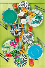 Set di piatti Excelsa Tropical Chic, 18 pezzi, Porzellan, mehrfarbig