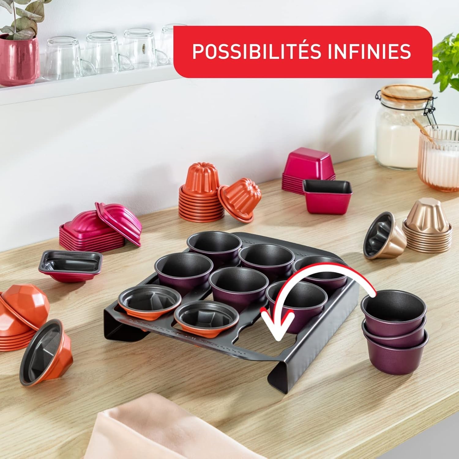 Tefal Creabake J3089304 3 Stück Brioche-Backform Antihaft-Beschichtung, Leicht Entnehmbar, Stapelbar, Einfache Austellung, Backform Stampi e teglie Naty Shop