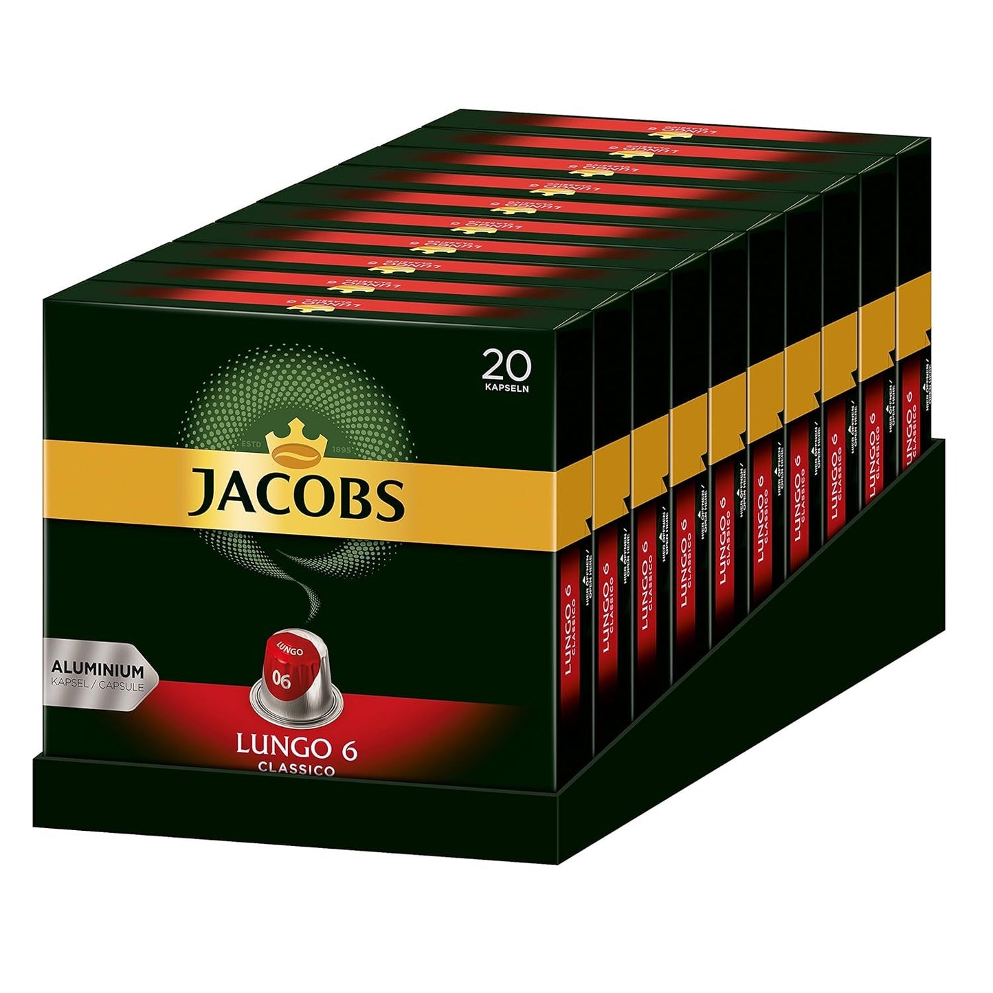 Caffettiere Lungo Classico, Intensità 6 von 12, 10 x 20 Capsule & Caffetterie Espresso Intenso, Intensità 10 von 12, 200 Capsule compatibili Nespresso®*, 10 x 20 Getränke