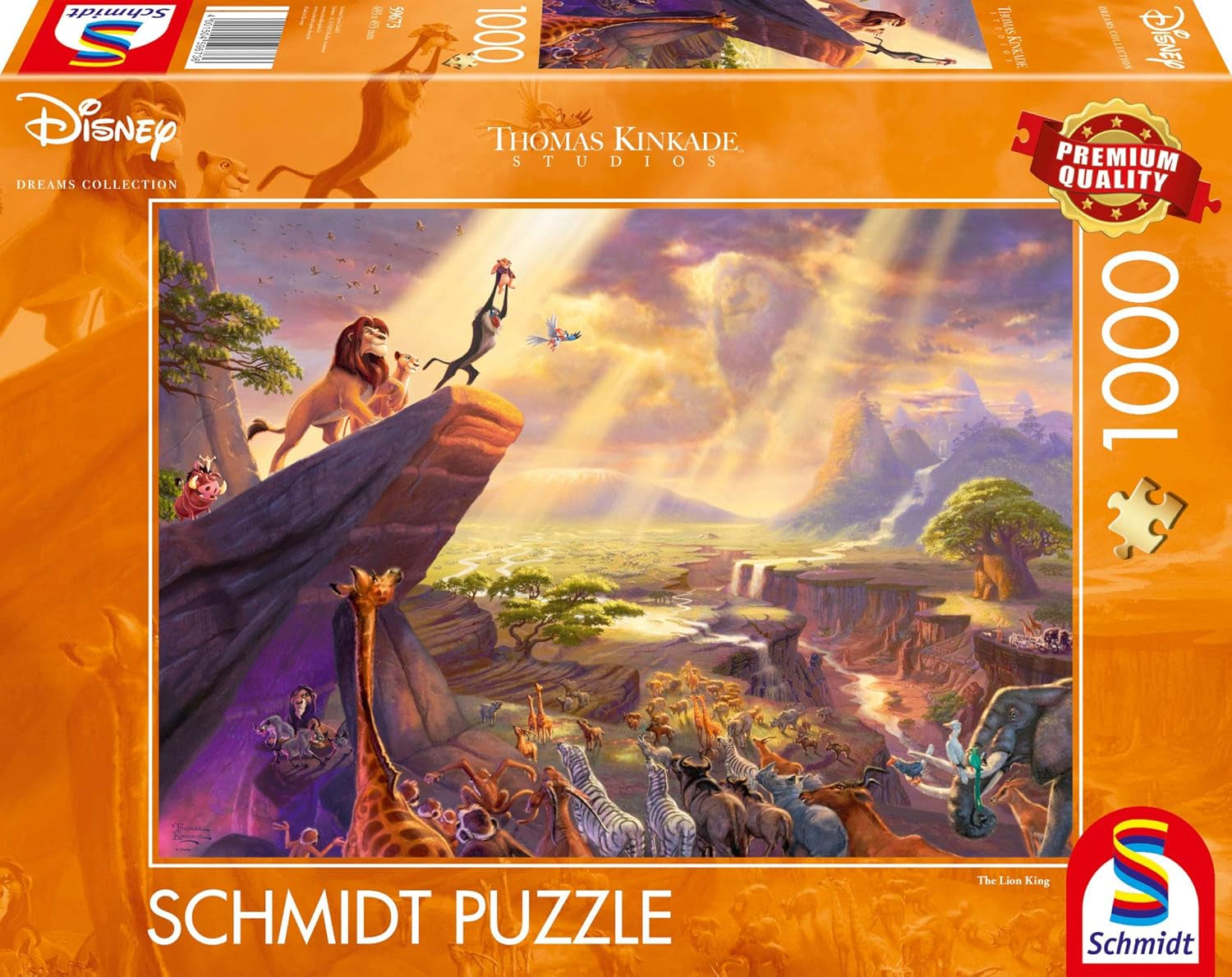 Schmidt Spiele 59673 Thomas Kinkade, Disney, Il Re Leone, puzzle 1000 pezzi Puzzle Naty Shop Single