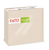 Fato - Tovaglioli di carta usa e getta 4 pieghe naturali, ecologici, confezione da 40, formato 38X38, 2 veli, carta riciclata al 100%
