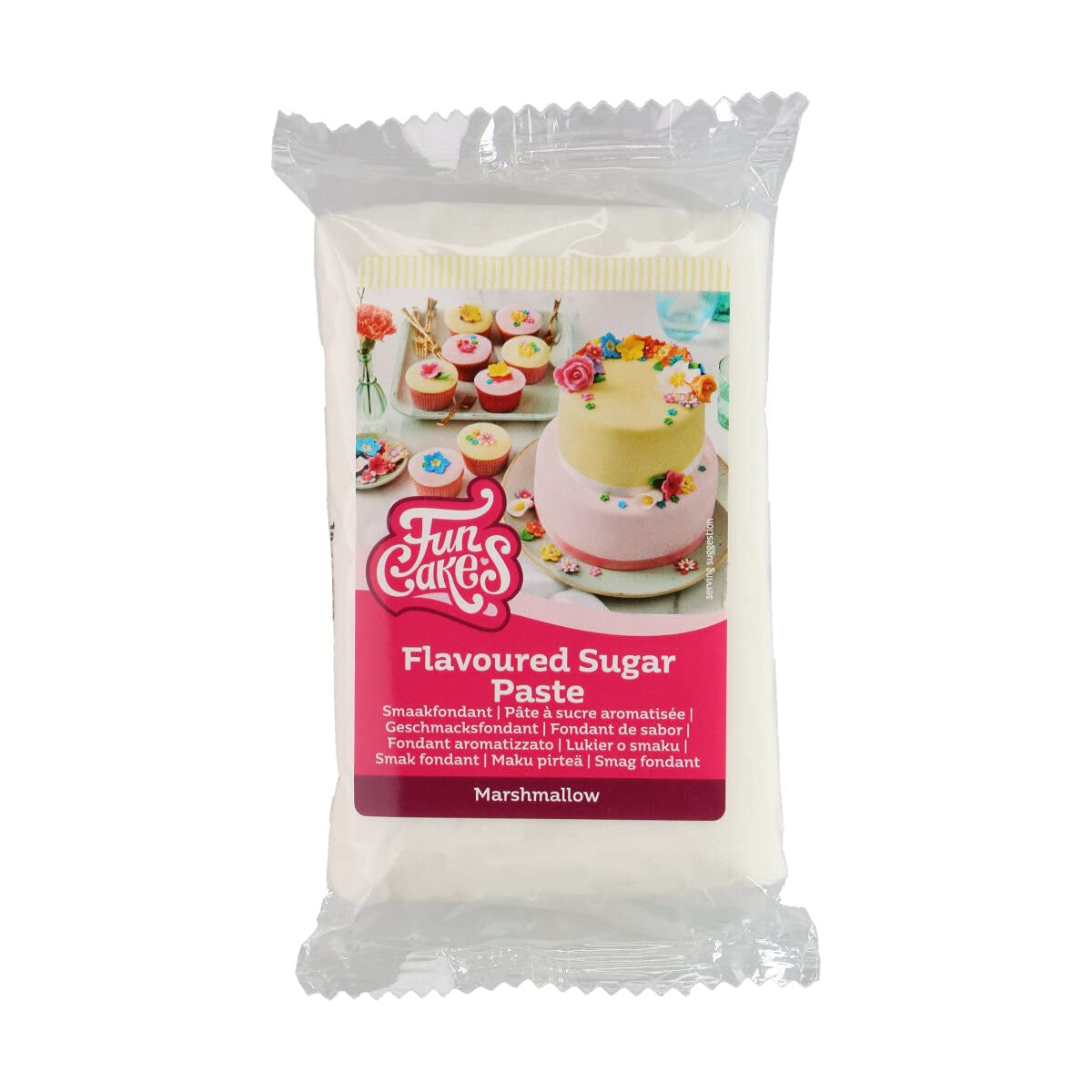 Fondente Funcakes Al Gusto Meringa: facile da usare, liscio, flessibile, morbido e malleabile, perfetto per decorare torte, kosher e senza glutine. 1 chilogrammo