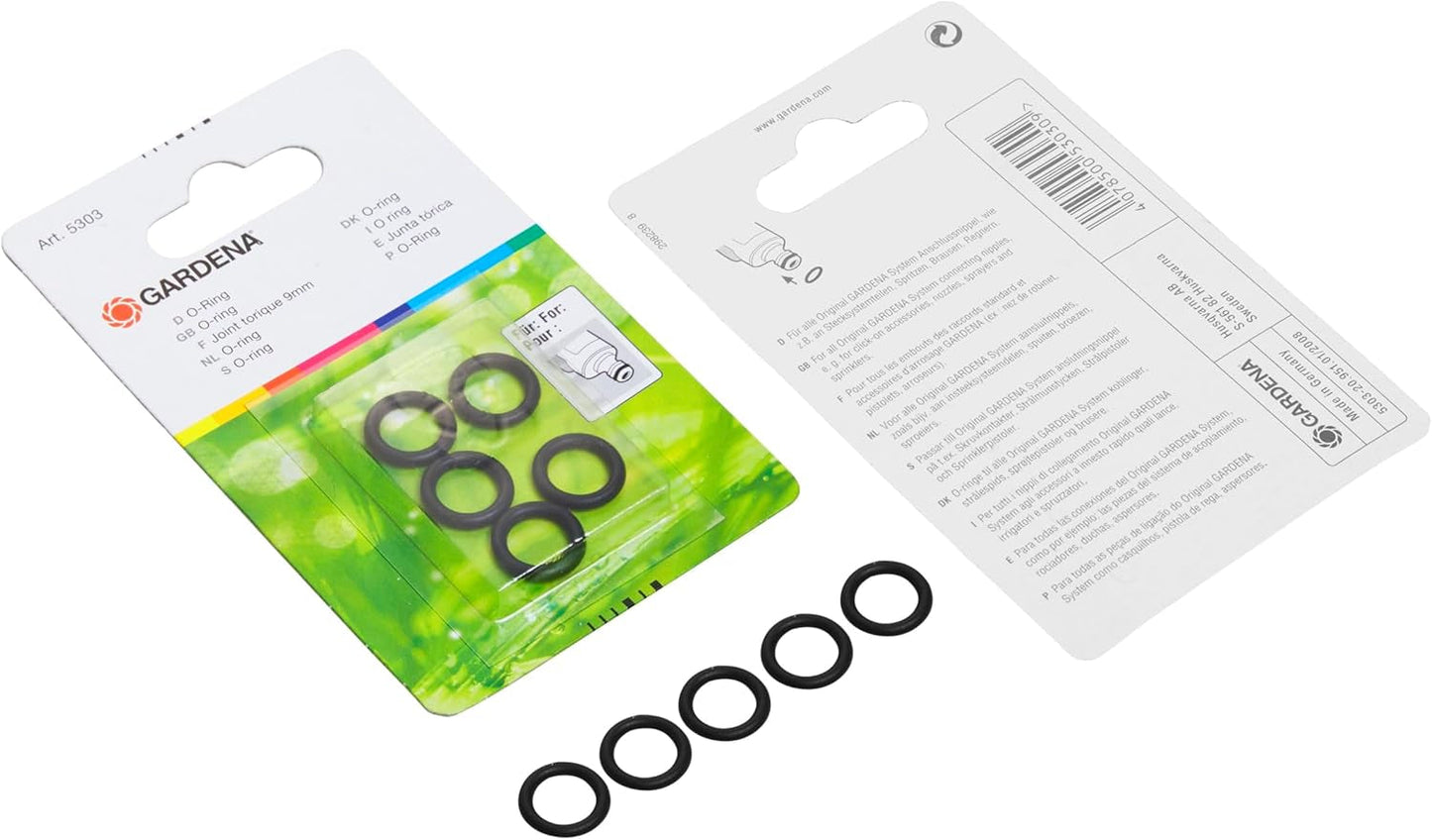 Gardena Ring Gasket: guarnizione di tenuta versatile per il collegamento di tutti i raccordi originali Gardena come soffioni doccia e irrigatori (5303-20)