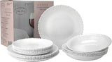 Servizio Piatti per 6 - 18 Pezzi - Servizio Piatti in Vetro Opale - Servizio Piatti Bianco - Set Ciotole e Piatti - Servizio Piatti Moderni - Piatti - Servizio da Tavola - Servizio Piatti per 6
