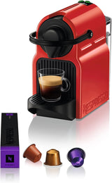 Macchina per caffè espresso Krups Nespresso Inissia - Macchina per caffè espresso compatta per capsule di caffè, pressione 19 bar, riscaldamento rapido in 25 secondi, funzione di risparmio energetico, serbatoio acqua da 0,7 l, rossa, modello YY5506FD