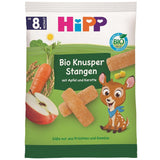 HiPP Bio Knusper Stangen Apple Karotte (7 x 30g), Babysnack ab 8. Monat, Süße nur aus Früchten und Gemüse, glutenfrei, in bester Bio-Qualität