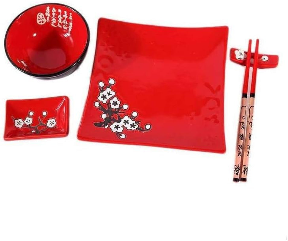 Servizio da Tavola Completo Giapponese 2381, Porcellana, Rosso