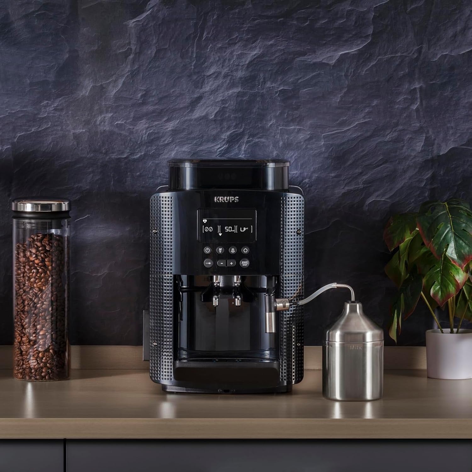 Macchina per caffè espresso Krups Roma EA81M8 1,7 L, 3 impostazioni di temperatura, 3 texture di caffè macinato, Nero