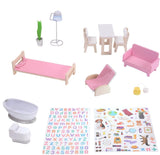 Olivia's Little World Dreamland Casa delle bambole interattiva in legno a 3 livelli con 13 accessori per mobili per bambole Bianco TD-13632A