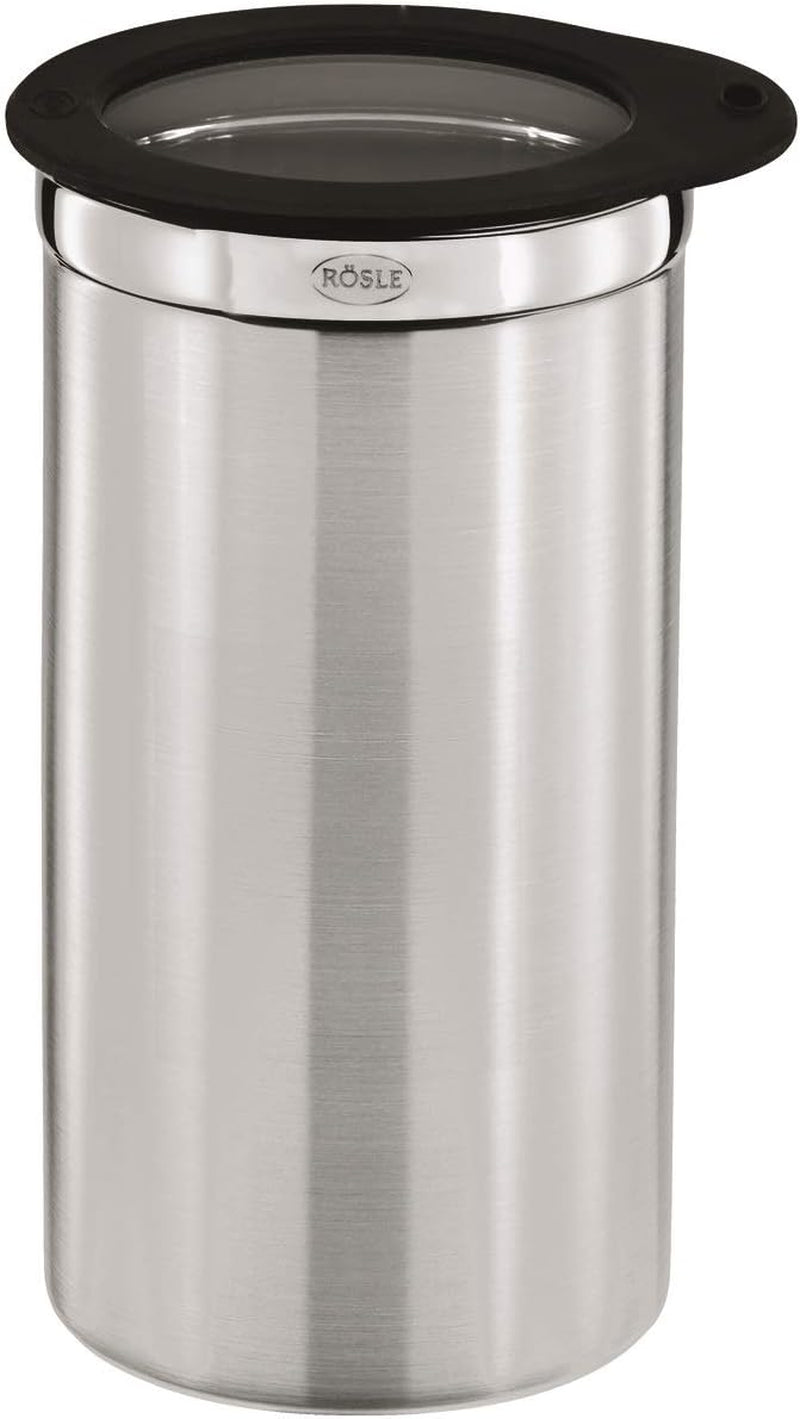 Scatola da caffè RÖSLE con coperchio, acciaio inossidabile 18/10, 10 cm e dosatore per caffè, cucchiaino da caffè di alta qualità per un facile dosaggio del caffè macinato, acciaio inossidabile 18/10, 17 x 3,7 x 2,7 cm, argento Contenitori per alimenti Naty Shop