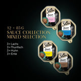 Confezione multipla di vassoi Sheba Sauce Collection, varietà fine MSC, 4x12x85g