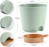 Vaso da fiori 6 pezzi 12,7 cm Fioriera autoirrigante Vaso da fiori per interni ed esterni ad alto drenaggio con vassoio per serbatoio e bordo per irrigazione Fioriera da giardino