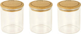 Set di 3 contenitori quadrati in vetro con coperchio in bambù-800ml, vetro borosilicato, bambù, silicone, naturale, 11 x 11 x 11 cm Scatole per alimenti Naty Shop Set di 3 Boîtes À Épices -180Ml