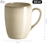 MÄSER 931736 servizio di stoviglie per 4 persone in look vintage mediterraneo, servizio combinato con 16 pezzi in grigio sabbia, ceramica, grigio sabbia