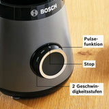 Robot da cucina Bosch Vitapower Serie 4 MMB6177S, Edelstahl-Klingen Made in Germany, bicchiere in vetro Thermosafe da 1,5 l, fiaschetta To-Go da 0,6 l, stopfer, zerkleinerer universale, 30.000 giri/min, 1200 W, Argento Kitchen Naty Shop