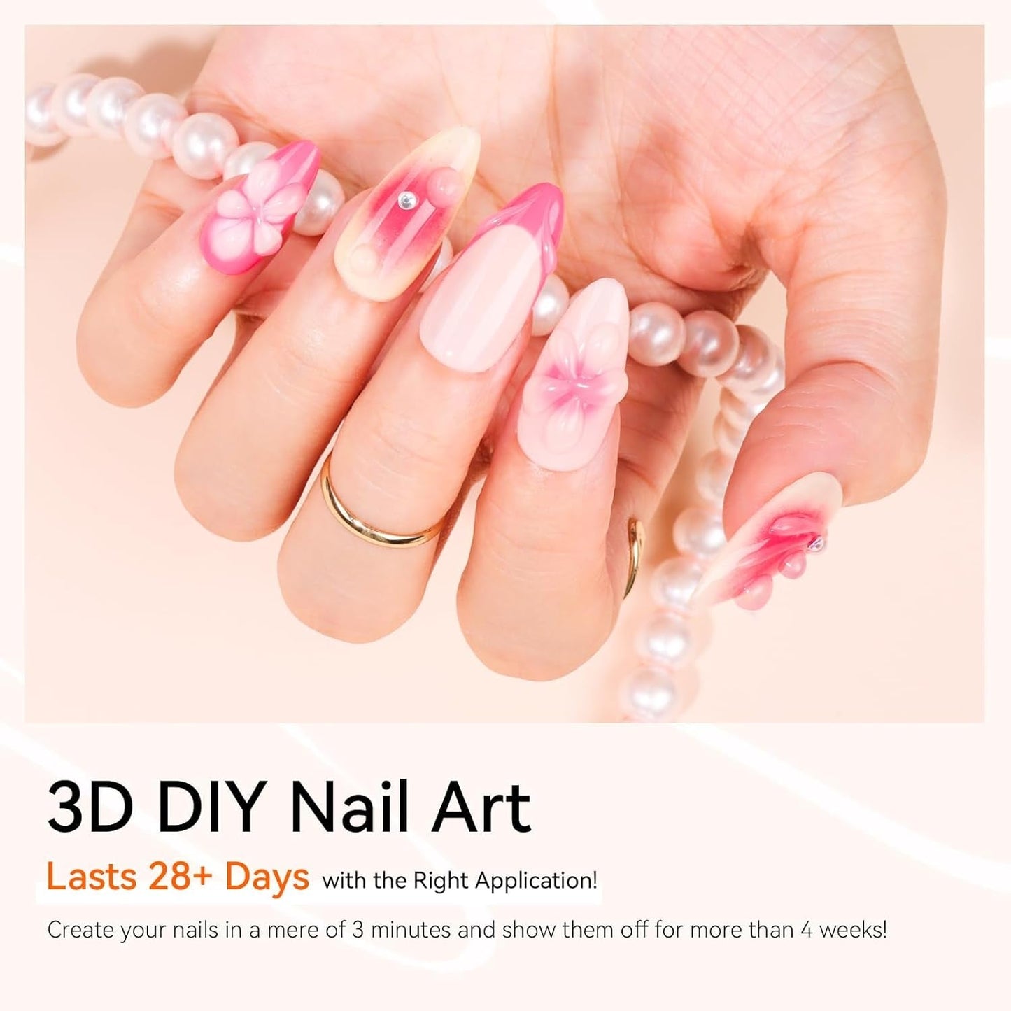 Makartt Gel per Nail Art 3D - Gel per Colla con Strass 15G per Portachiavi per Unghie, Gel per Scultura per Unghie Multifunzionale per Design delle Unghie Fai da Te, Scultura per Unghie Modellazione delle Unghie a Casa (Trasparente)