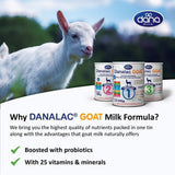 Danalac (confezione da 1) Formula avanzata di latte di capra per la crescita 800 g di latte in polvere per neonati Fase 3 per bambini piccoli e neonati da 1 a 3 anni