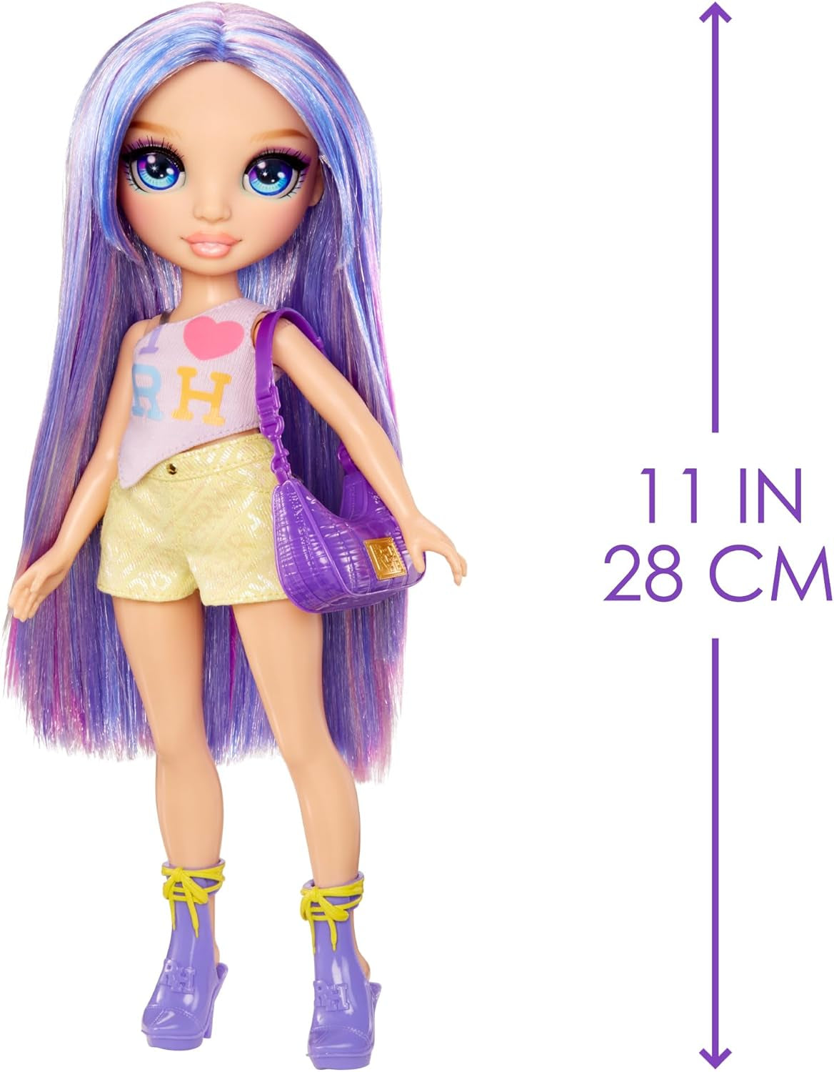 Rainbow High My Fashion Style Doll - Viola - 28 cm Bambola fashion viola con abito attraente e borsa elegante, per giocare, posare, collezionare, per bambini dai 4 ai 12 anni