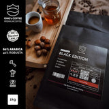 KING'S COFFEE - BLACK EDITION - Caffè in grani dalla crema intensa da 1 kg - Caffè a bassa acidità - Tostatura in piccoli lotti dall'Italia - Grani di caffè espresso Arabica forte (miscela) per macchine completamente automatiche e portafiltro