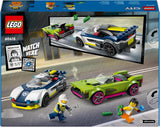 Inseguimento in auto LEGO City con auto della polizia e muscle car, trenino con 2 auto da corsa, regalo della polizia per bambini, ragazzi e ragazze dai 6 anni, set con poliziotto e minifigure Ganovin 60415 Set da costruzione Besuche den LEGO-Store