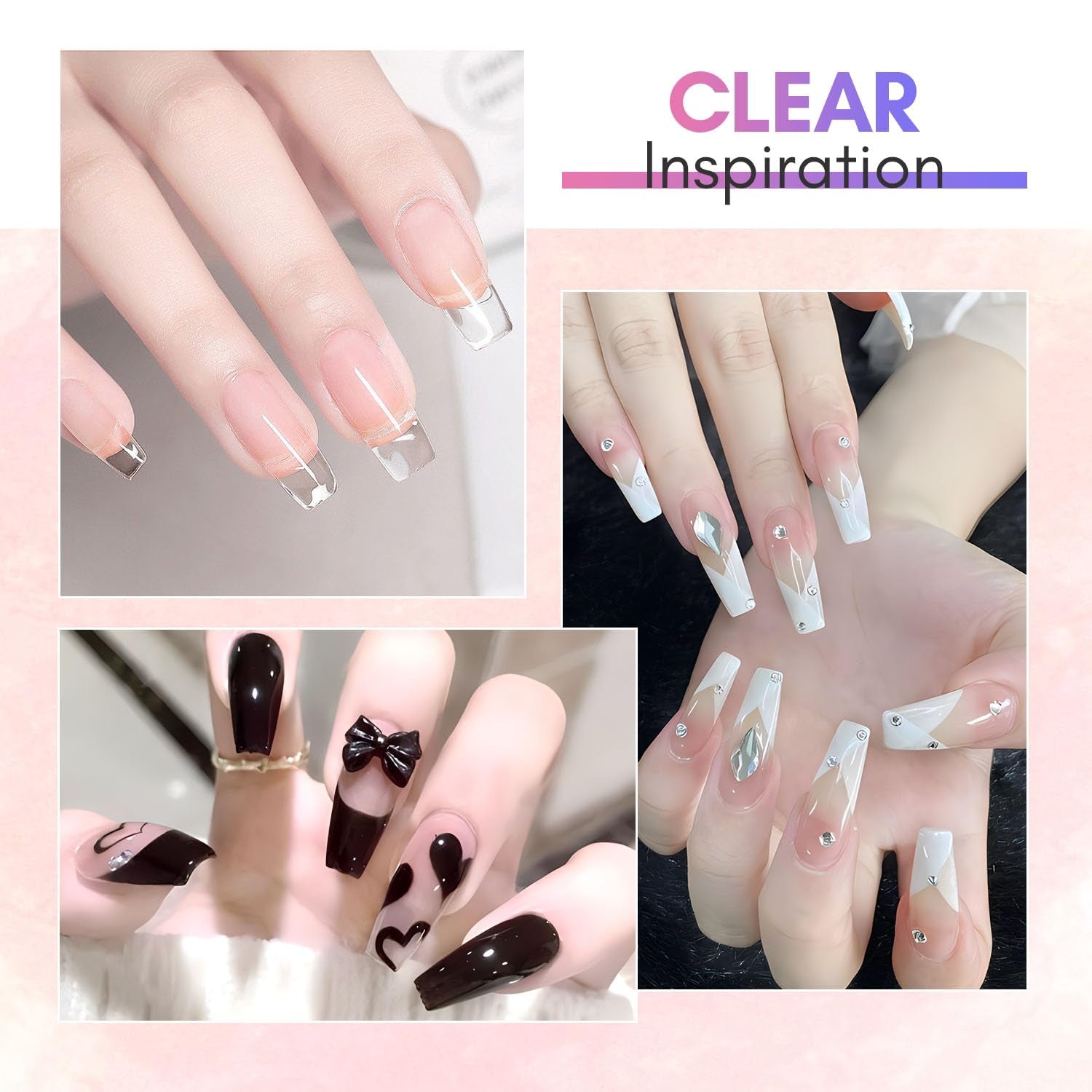Makartt Poly Nail Extension Gel - 50 ML Extension Builder acrilico Poly Nägel Aufbaugel Extender Gel per gelnägel per Nagelverlängerung, Nagelstärkung, Nail Art Dekoration(Trasparente)