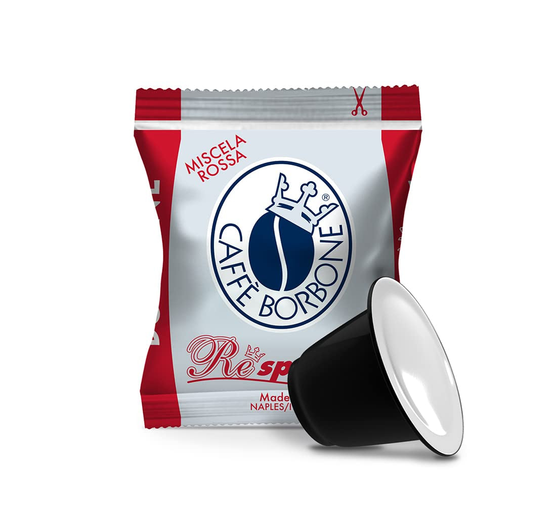 Caffè Borbone Respresso, Rote Kaffeemischung - 50 Kapseln - Compatibile con Nespresso®* Haushalts-Espressomaschinen