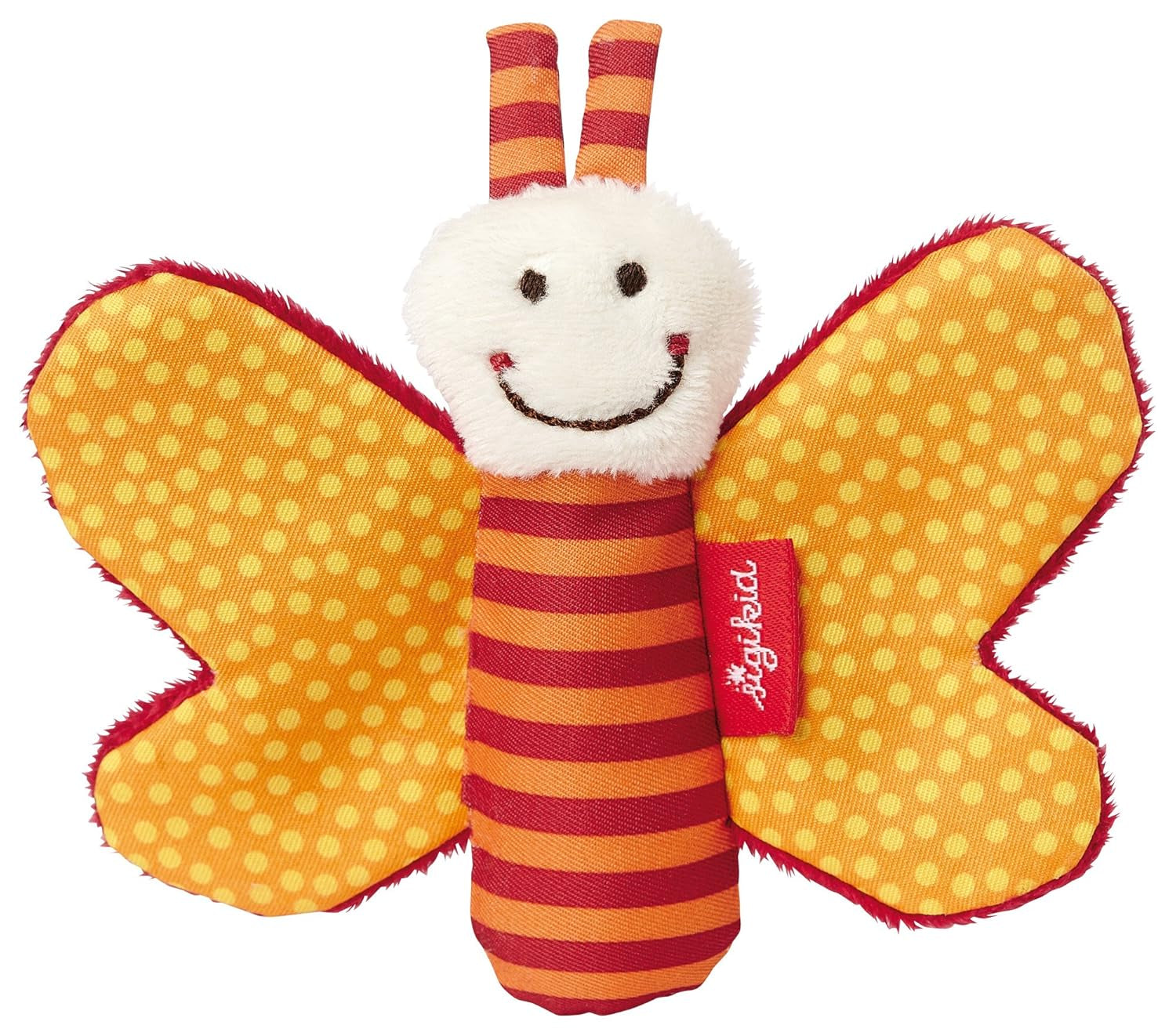 41174 Serpente a sonagli Stelle rosse giocattolo per bambini e bambine consigliato dalla nascita marrone & 41181 Giocattolo cattura farfalla Stelle rosse giocattolo per bambini e bambine consigliato dalla nascita arancione Bebe Naty Shop Toys