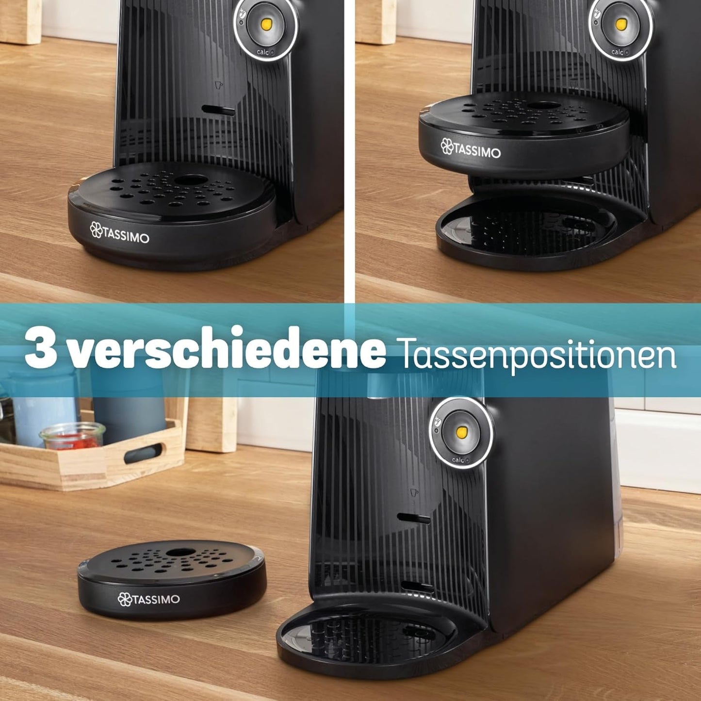Macchina per caffè espresso a capsule Bosch Tassimo finesse TAS162E, 70 bevande, caffè più intenso premendo un pulsante, spegnimento automatico, sostenibile, dosaggio perfetto, 1400 W, nero/nero