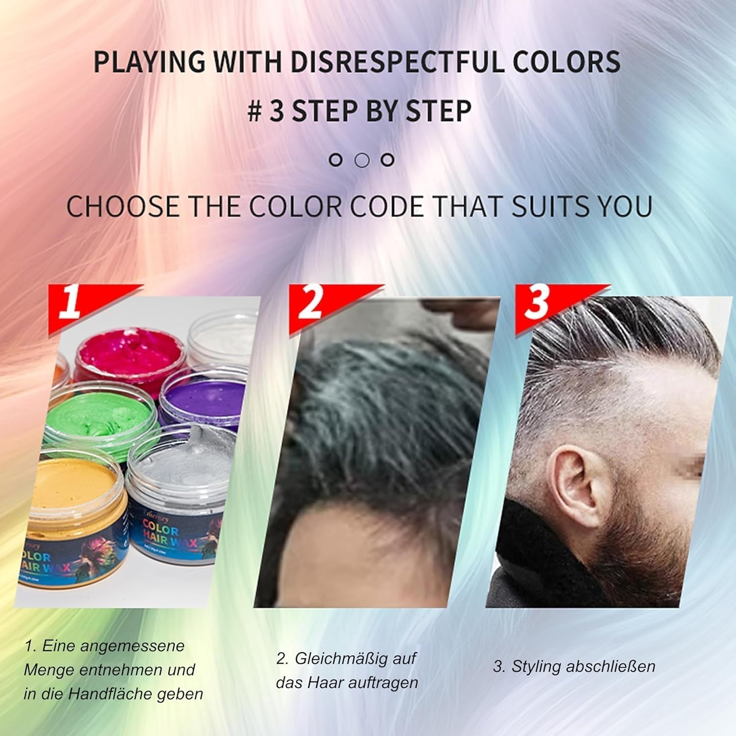 Tintura Per Capelli Verde Temporanea - Cera Colorante Per Capelli, Tonalità Per Capelli Per Uomini Donne, Pomata Per Capelli Naturale, Cera Colorante Per Capelli Con Clip Colorate Per Colorazioni Pazzesche Per Feste (4,23 Once, Verde) Naty Shop Tinture Per Capelli