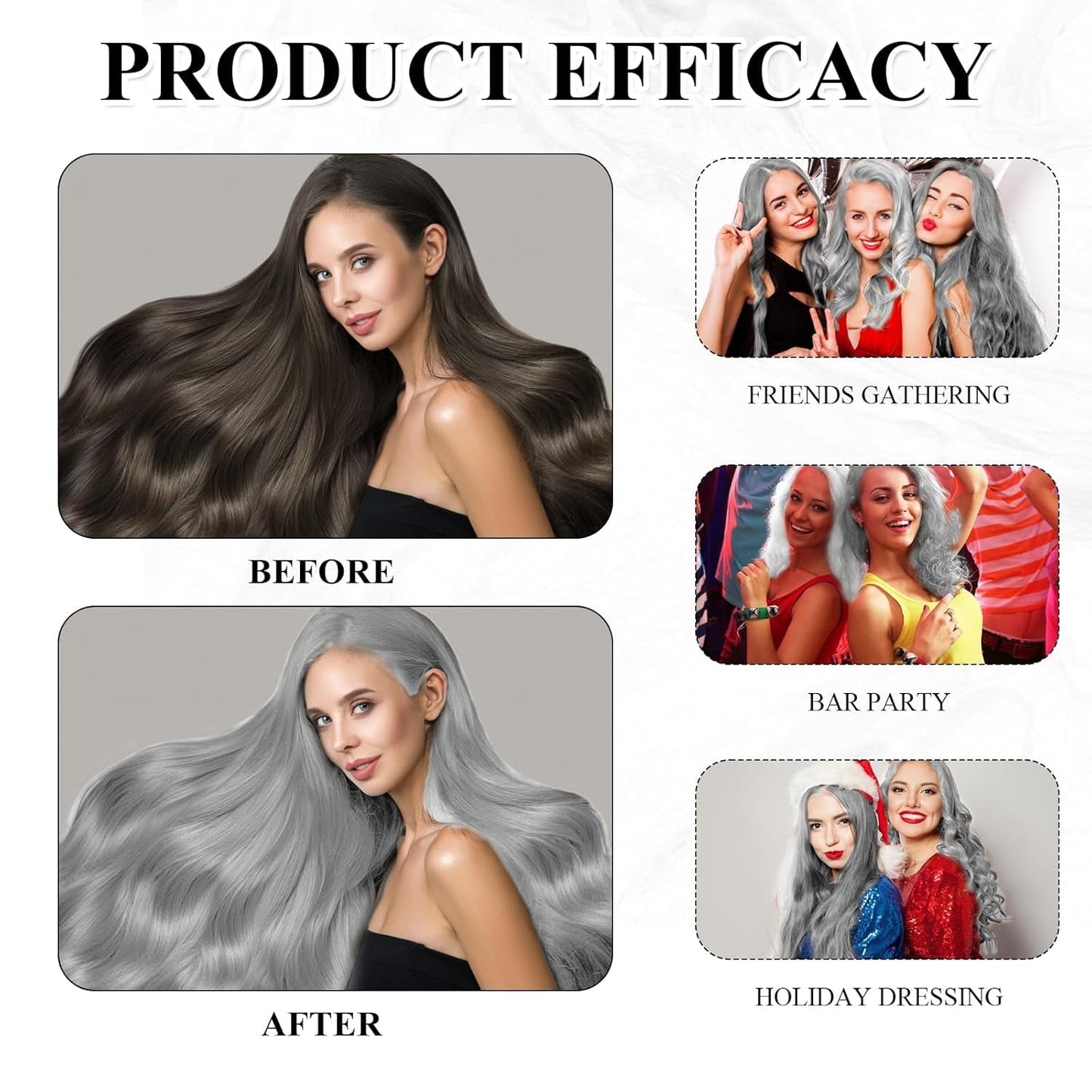 Tintura per capelli Grigio Argento Crema Colorante Per Capelli Grigio Argento Naturale, Crema Colorante Per Capelli Grigio Grigio Argento, Crema Colorante Per Capelli Naturale Grigio Argento Tinta Per Capelli Grigia per tutti i tipi di capelli con 1 Massaggiatore Del Cuoio Capelluto (100ml) Tinture per capelli Naty Shop