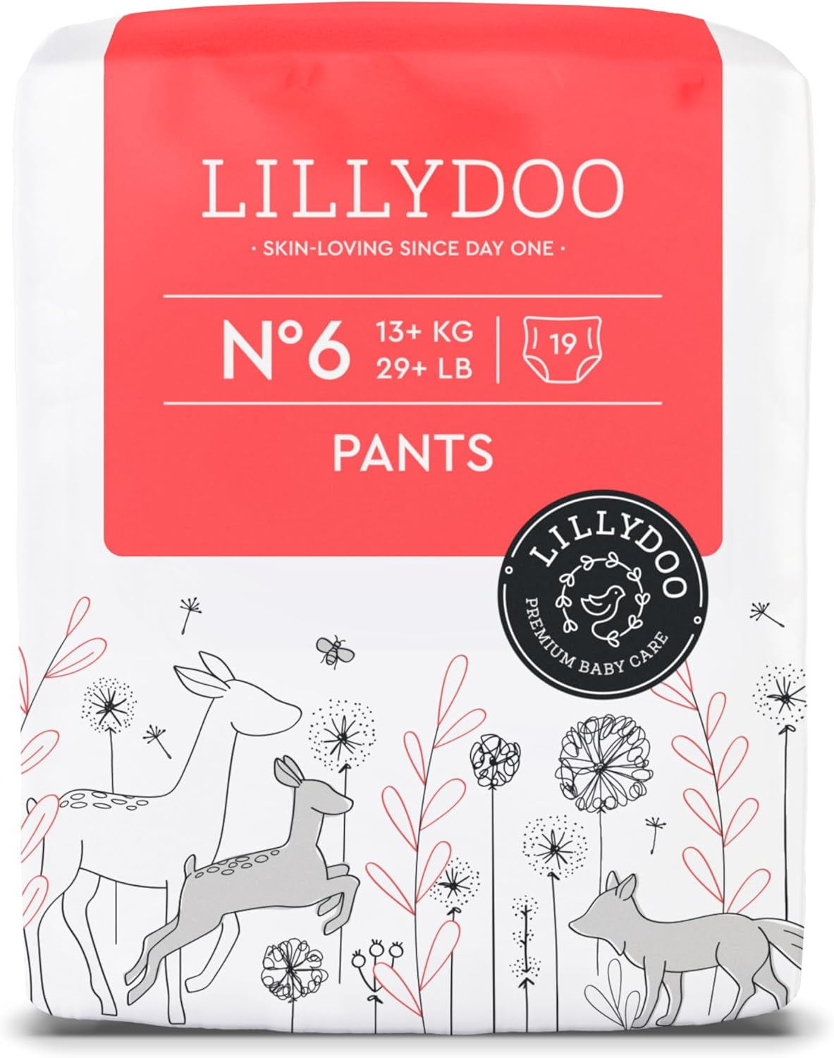 Pantaloni skin friendly LILLYDOO taglia 5 (12-17 kg) scatola mensile (105 pezzi)