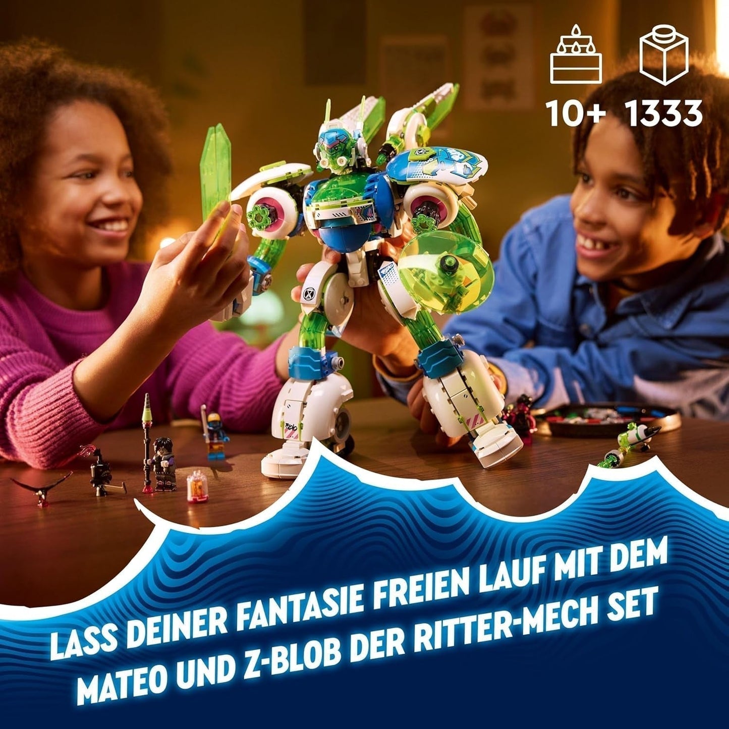 LEGO Dreamzzz 3-in-1 Mateo e Z-Blob Il Cavaliere Mech Set da gioco con mattoncini per ragazzi e ragazze di 10 anni Regalo per bambini Fantasy Set 3 Ways Robot Adventure Toy 71485 Set da costruzione Beuche den LEGO-Store
