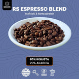 KING'S COFFEE - AMESTEC RS ESPRESSO - 1 kg di chicchi di caffè forti e aromatici - caffè a bassa acidità - caffè in grani interi - torrefazione in piccoli lotti dall'Italia - chicchi di caffè espresso per macchine completamente automatiche e macchine portafiltro
