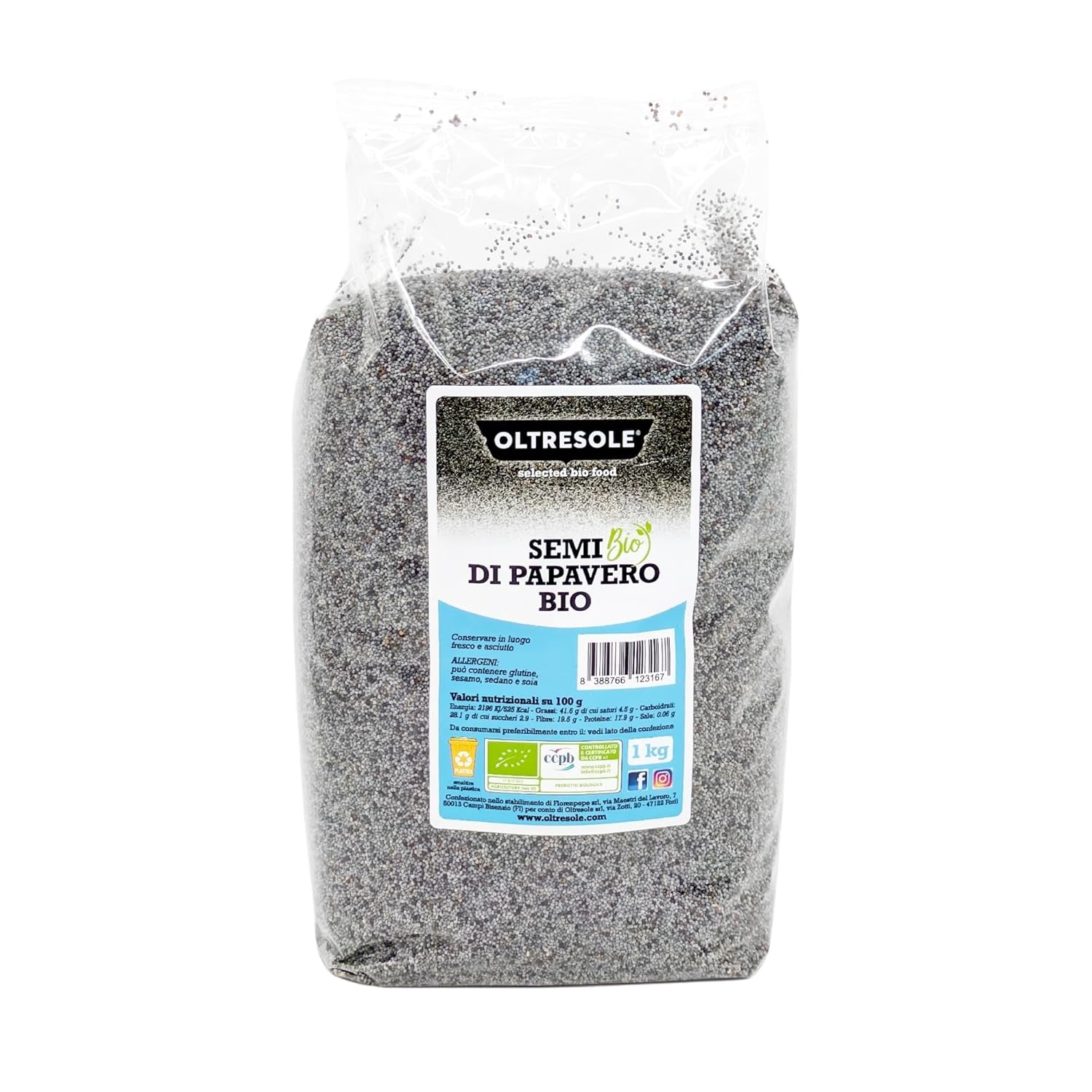 Semi di papavero biologici 3 kg, semi di papavero biologici ricchi di sostanze nutritive, ideali per cucinare e mangiare, dimensioni convenienti