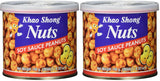 Piselli verdi fritti Khao Shong con wasabi, piselli croccanti in pastella piccante, un'alternativa a basso contenuto di grassi alla frutta secca, mediamente piccante, 1 lattina da 140 g | 140 g (1 confezione)