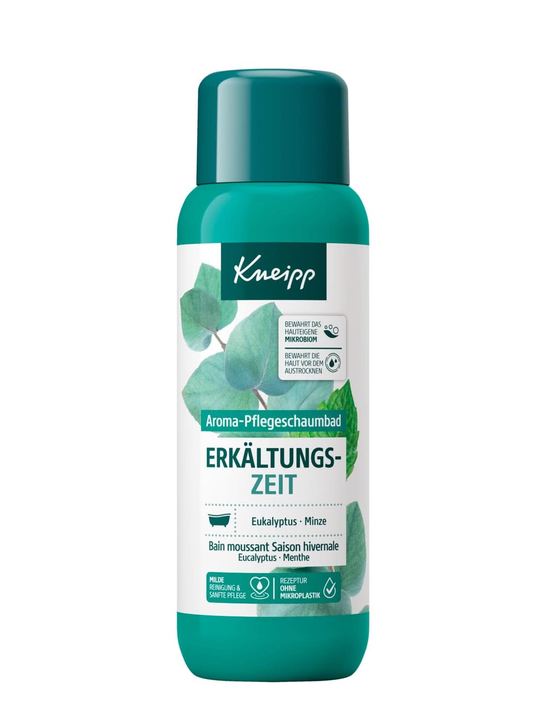 Kneipp Aroma Foam Bath Cold Season, additivo da bagno con oli essenziali naturali di eucalipto e menta, 400 ml Doccia e bagno Naty Shop Single