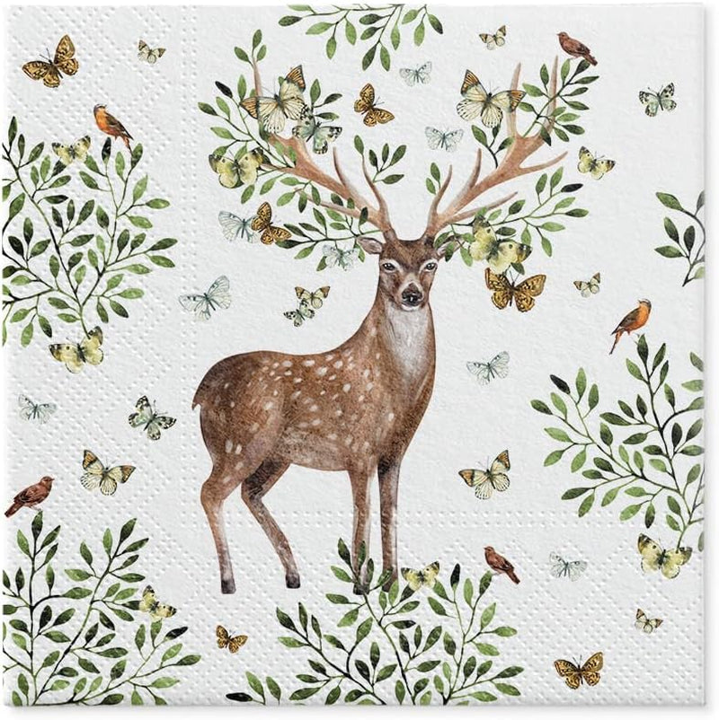 ZAMPA - Tovaglioli 3 Veli (33 X 33 Cm) I 20 Pezzi I Perfetti per Compleanni, Feste, Comunioni e Festività dei Bambini I Tovaglioli di carta colorati con motivi party I Animali, Gioia, Festa - Corna