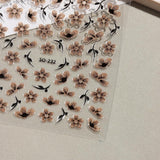 JMEOWIO 6 Blatt 3D Nagelsticker Blumen Nail Art Sticker Selbstklebend Nagelaufkleber 5D Stereoscopico Frühling Sommer Blumen Dekoration Nageldesign Zubehör
