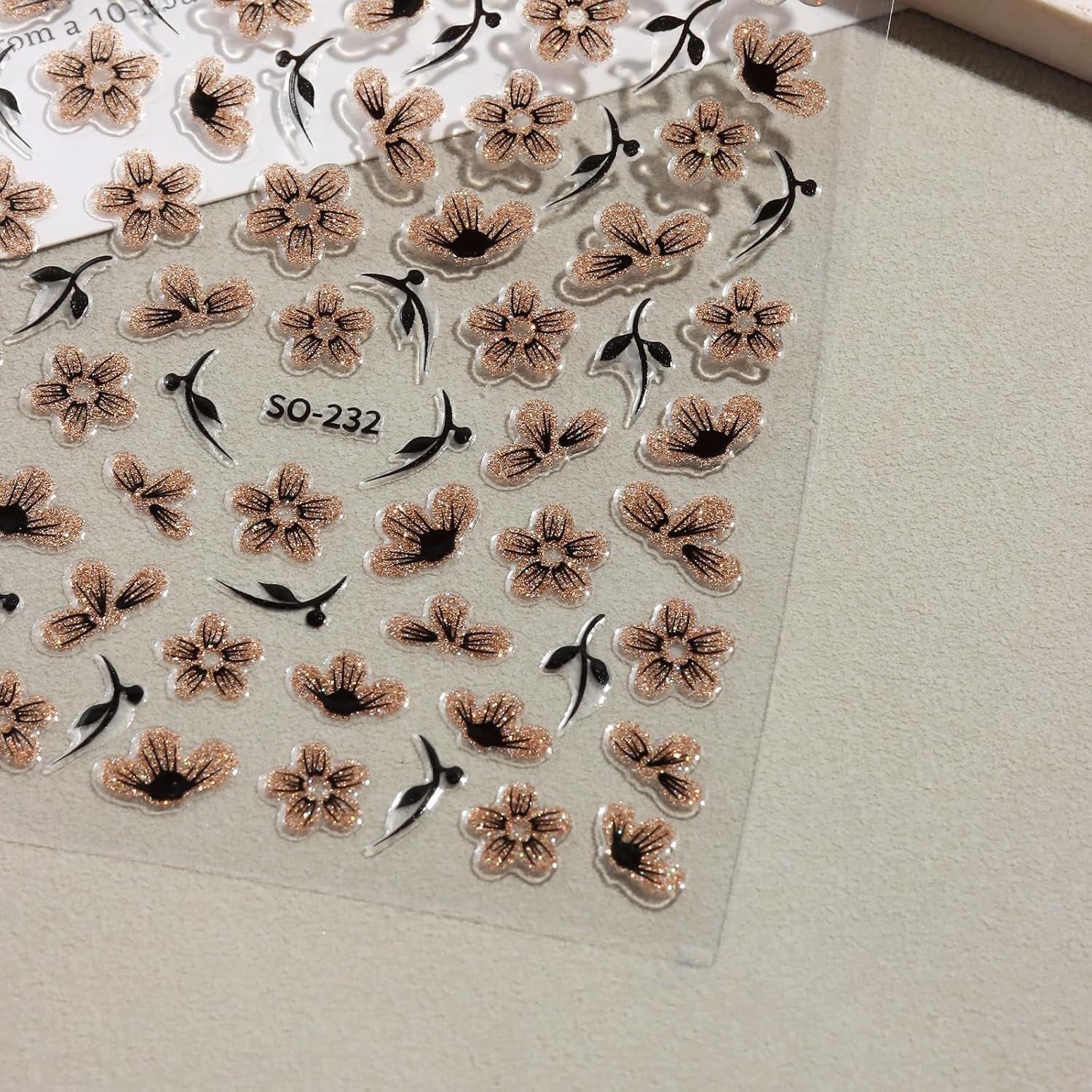 JMEOWIO 6 Blatt 3D Nagelsticker Blumen Nail Art Sticker Selbstklebend Nagelaufkleber 5D Stereoscopico Frühling Sommer Blumen Dekoration Nageldesign Zubehör