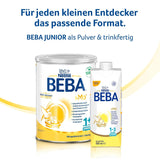 BEBA Junior 1+ bevanda a base di latte a partire da 1 anno, Con HMO, Contenuto proteico adatto all'età, Solo lattosio, Senza olio di palma, Senza olio di pesce, Alimenti per bambini, Latte in polvere per bambini, Confezione da 3 (3 x 800 g)