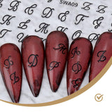 7 Blätter 3D Alphabets Nagelsticker Nagelfolie Selbstklebend Buchstaben Aufkleber Nägel Zubehör Nagelaufkleber Klebebuchstaben Aufkleber Selbst Gestalten Letter Letters Nail Art Stickers